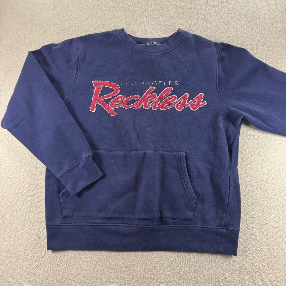 Young & Reckless Sweatshirt Mens XL Navy Blue Good Graphic Logo Streetwear